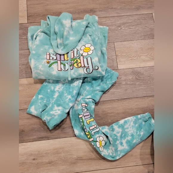 BSR Aqua Tie Dye Hoodie and Sweatpants - Picture 1 of 9